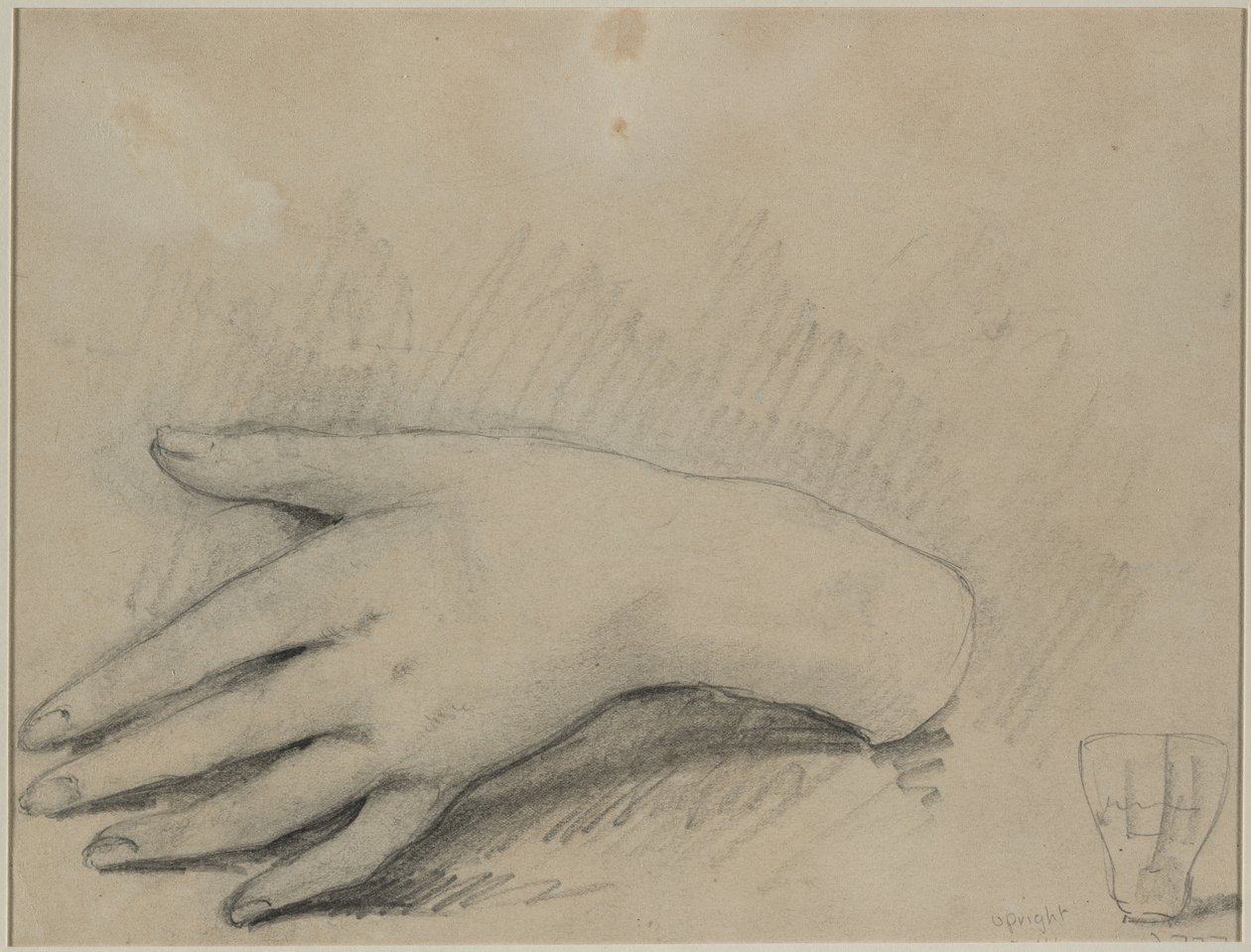 Studie van een vrouwenhand (verso) door Theodule Ribot