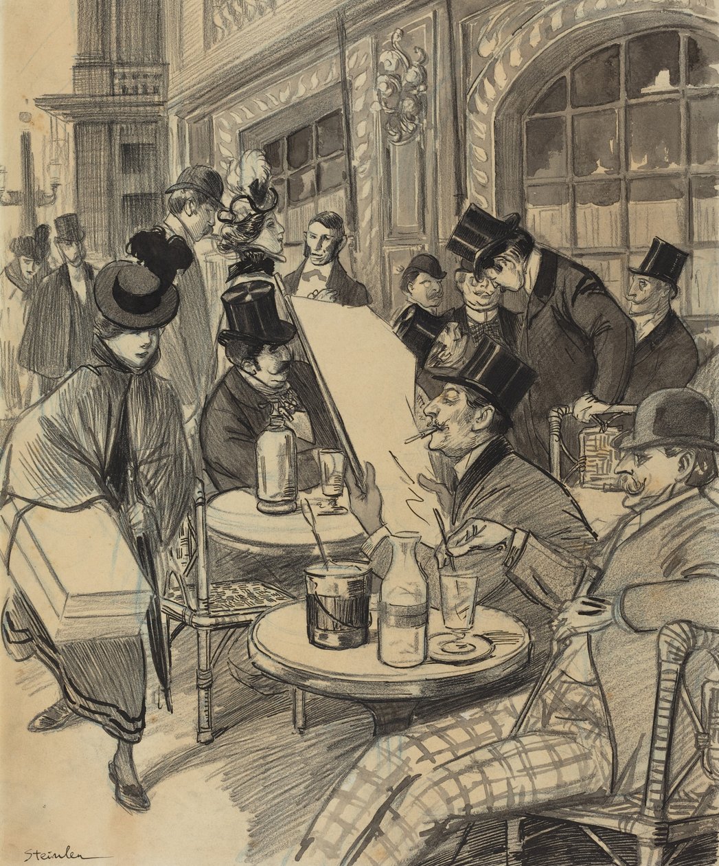 Bij Maxime door Théophile Alexandre Steinlen