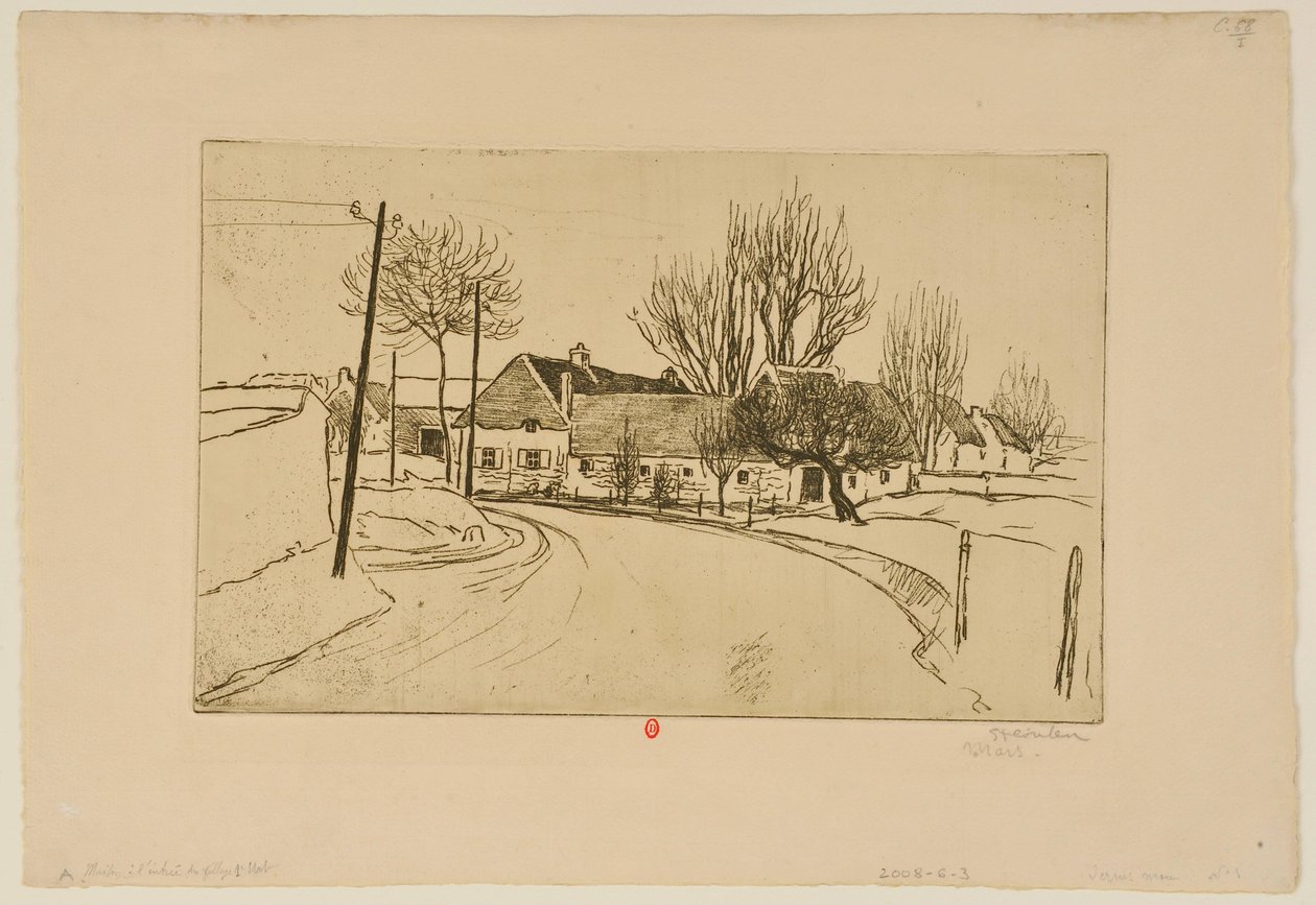 Het huis bij de ingang van het dorp door Théophile Alexandre Steinlen
