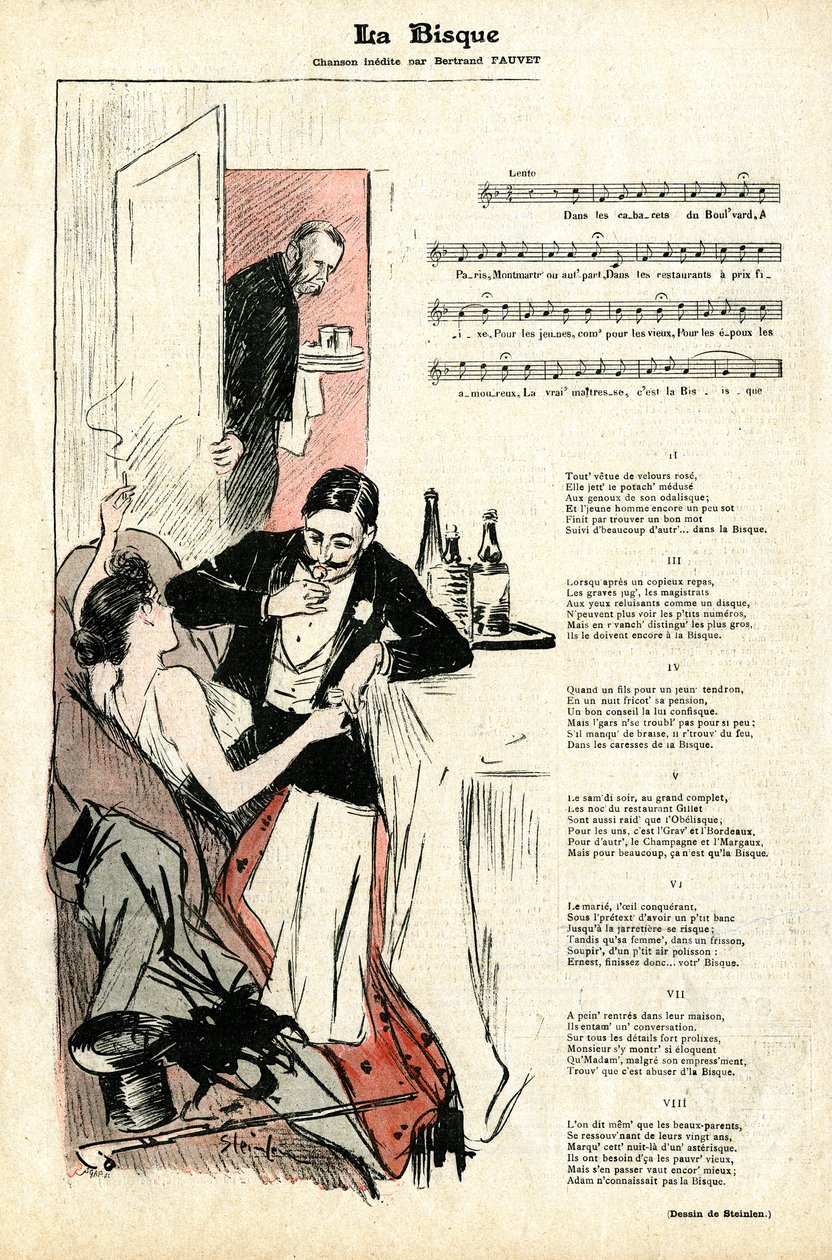 Laatste pagina van het tijdschrift Gil Blas nr. 4 van 22 januari door Théophile Alexandre Steinlen