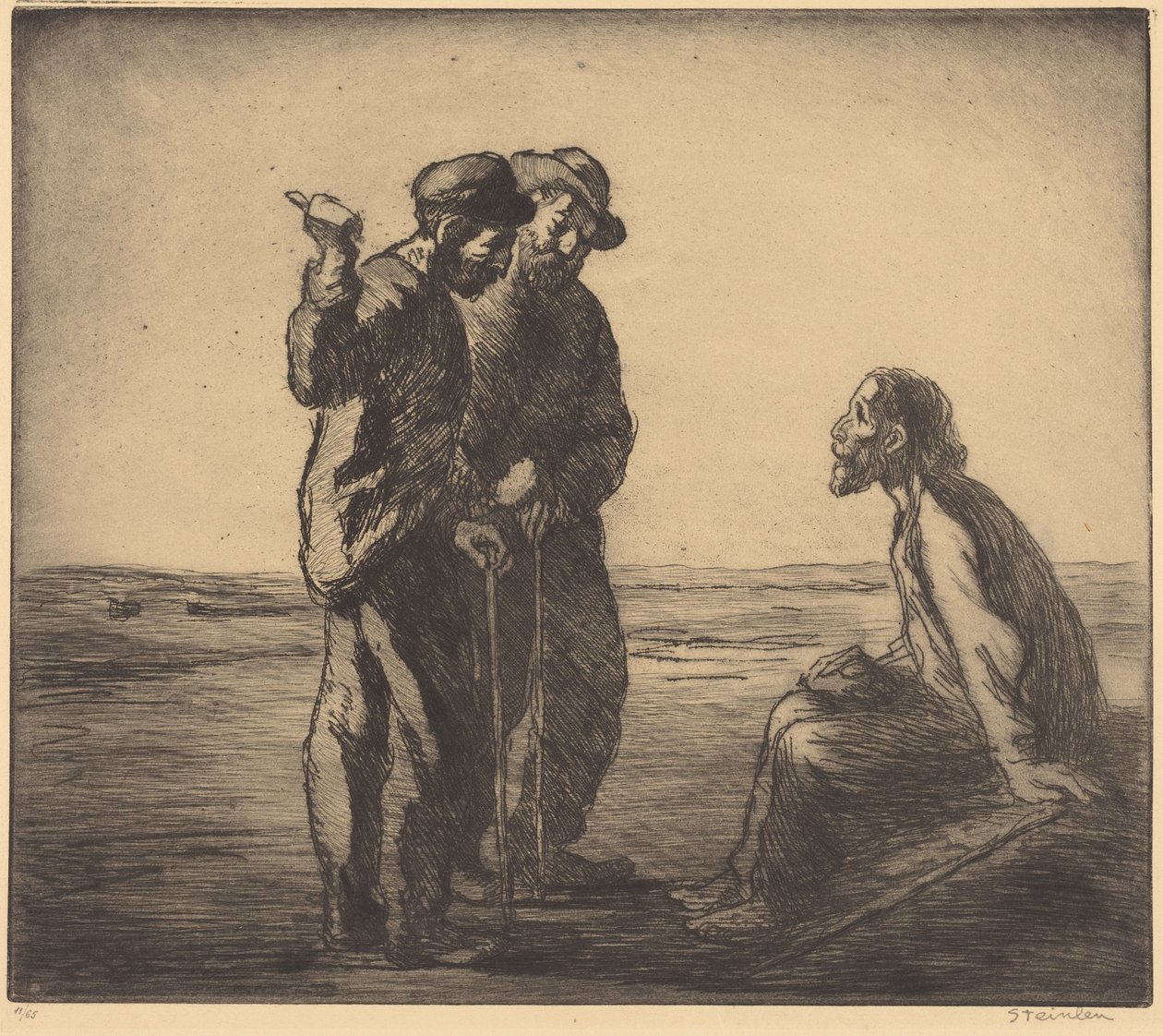 Drie metgezellen (Les trois compagnons) door Théophile Alexandre Steinlen