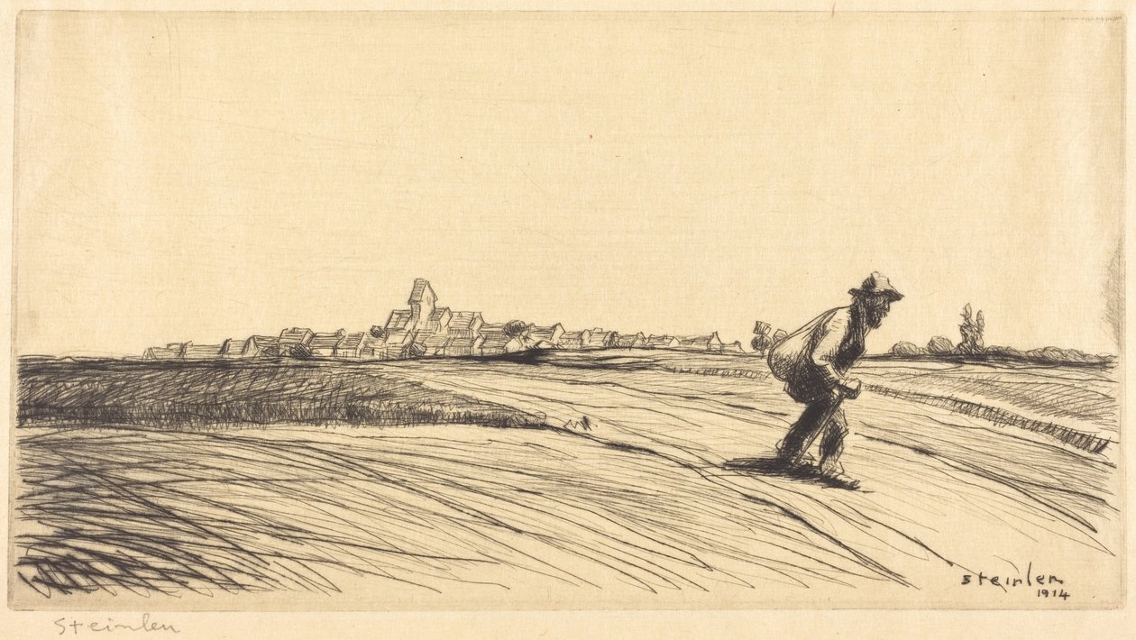 Zwerver met rugzak (Le chemineau à la besace) door Théophile Alexandre Steinlen