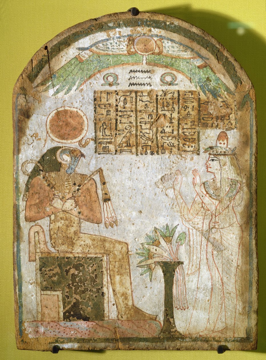 Stèle die Tachenes toont die bidt voor de god Re-Horakhty, 900 v.Chr. door Third Intermediate Period Egyptian