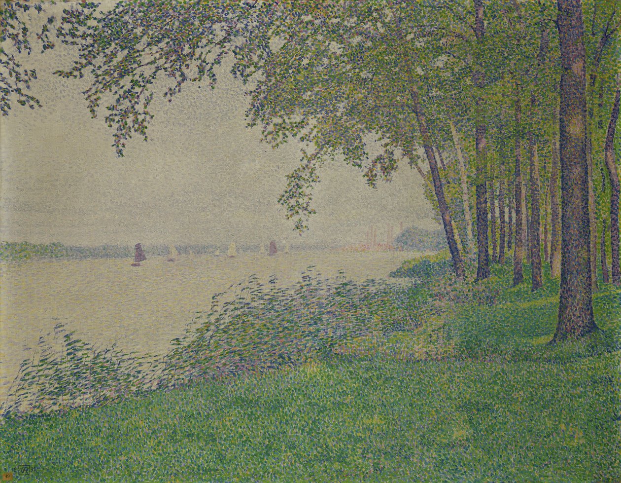 De zeilboten, 1892 door Théo van Rysselberghe