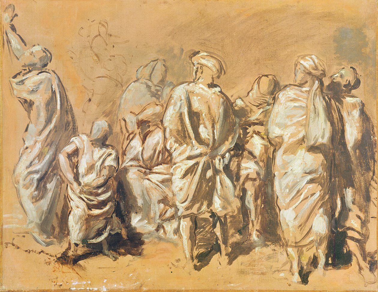 Studie voor de Kruisafneming voor de Kerk van Saint-Philippe-du-Roule: de Joden door Théodore Chassériau