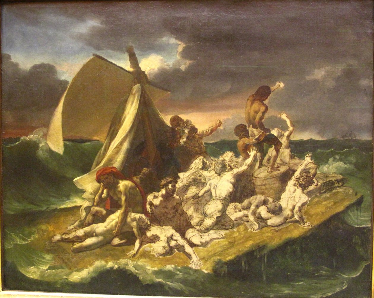 Schets van het vlot van de Medusa door Theodore Gericault