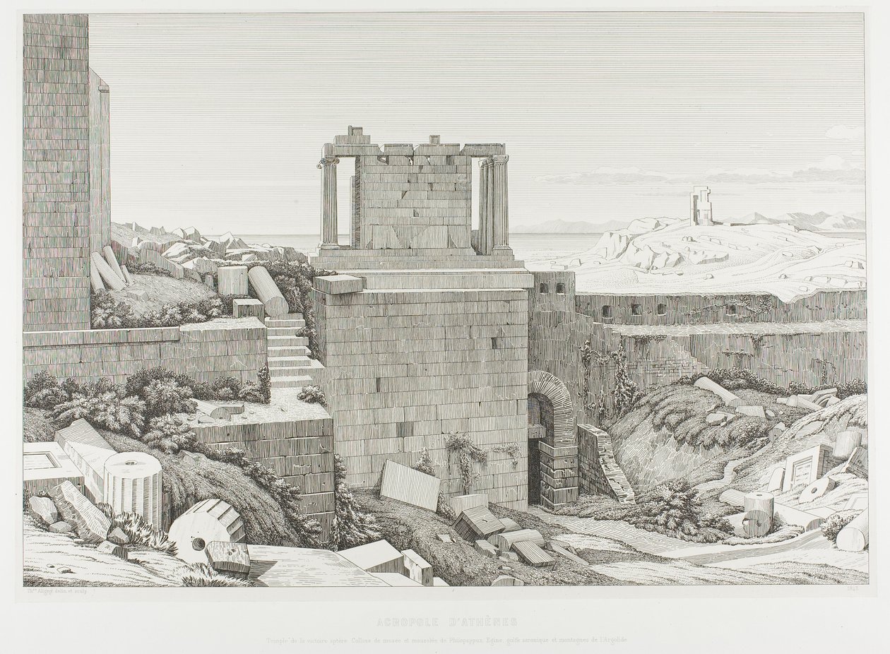 De Akropolis van Athene door Théodore Caruelle d