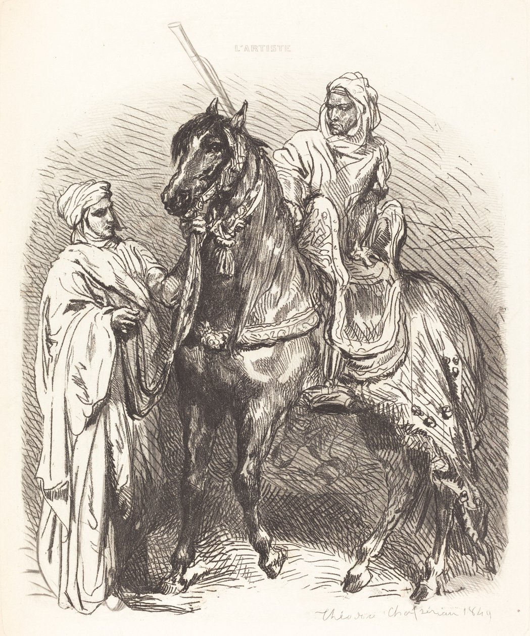 Arabier die opstijgt door Théodore Chassériau