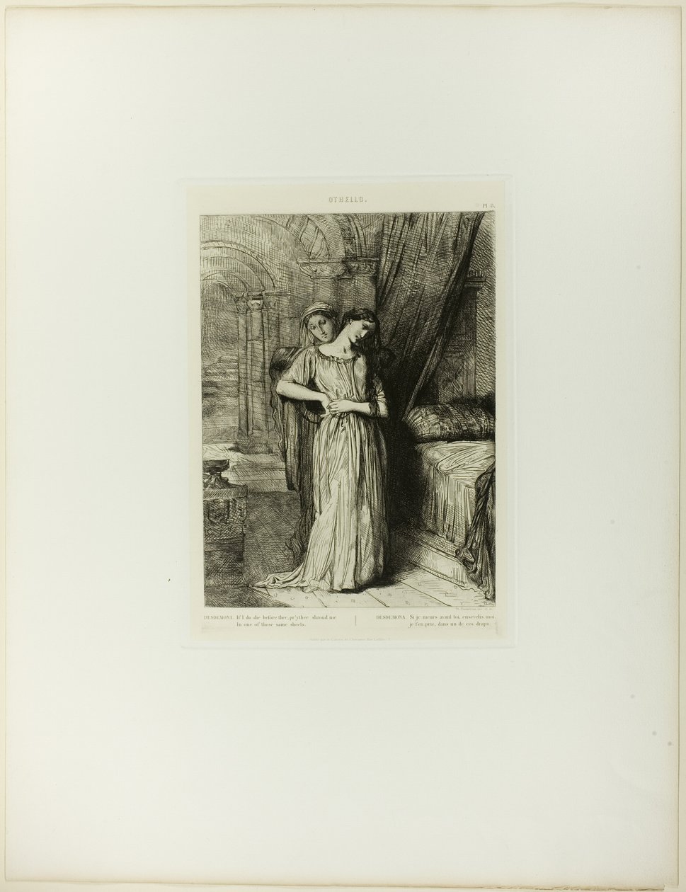 Als ik voor u sterf, plaat acht uit Othello door Théodore Chassériau