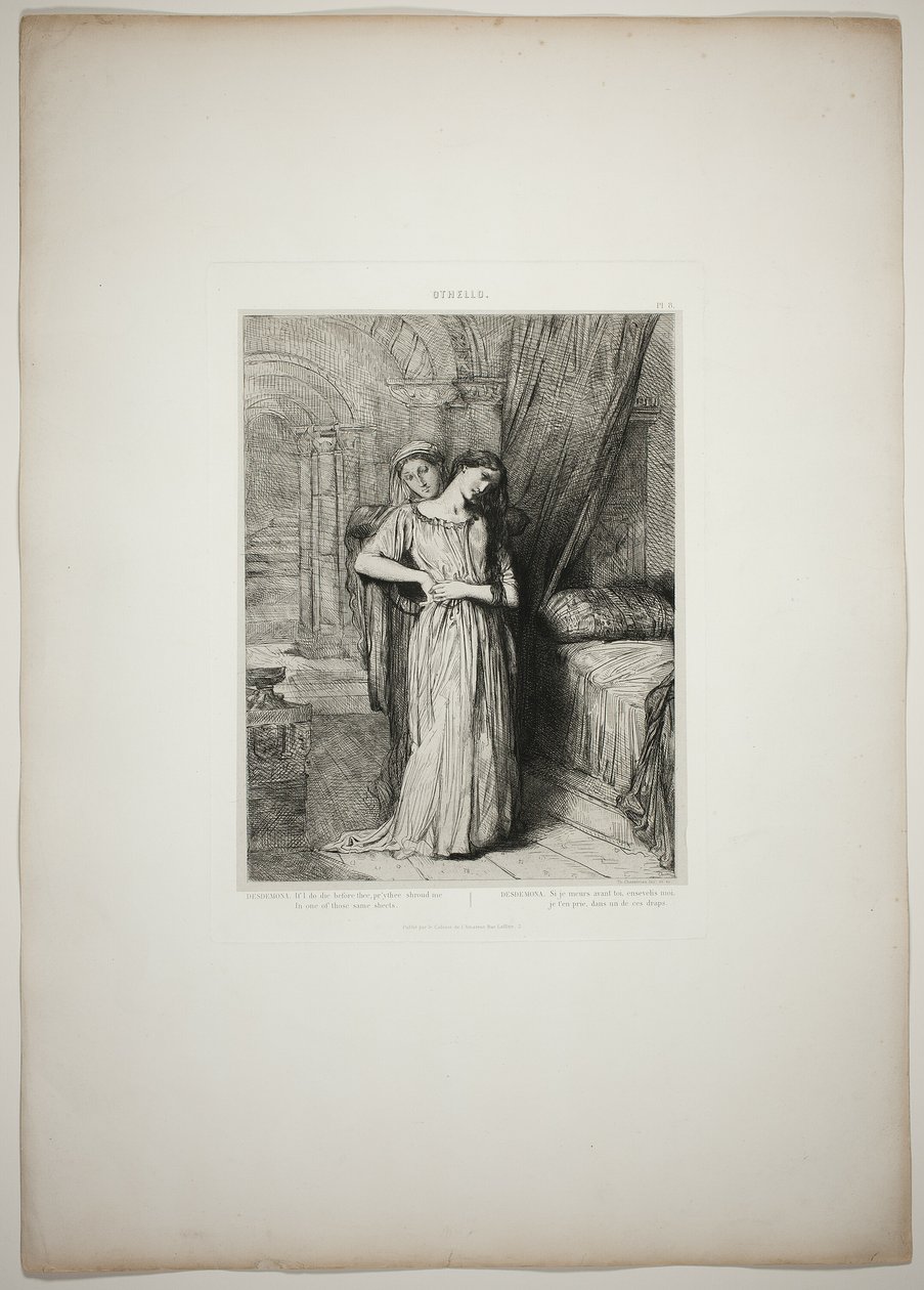 Als ik voor U sterf, plaat acht uit Othello door Théodore Chassériau