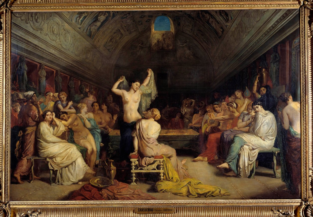 Tepidarium. Vrouwen verzameld in het gedeelte van de warme baden onder het oude Rome door Théodore Chassériau
