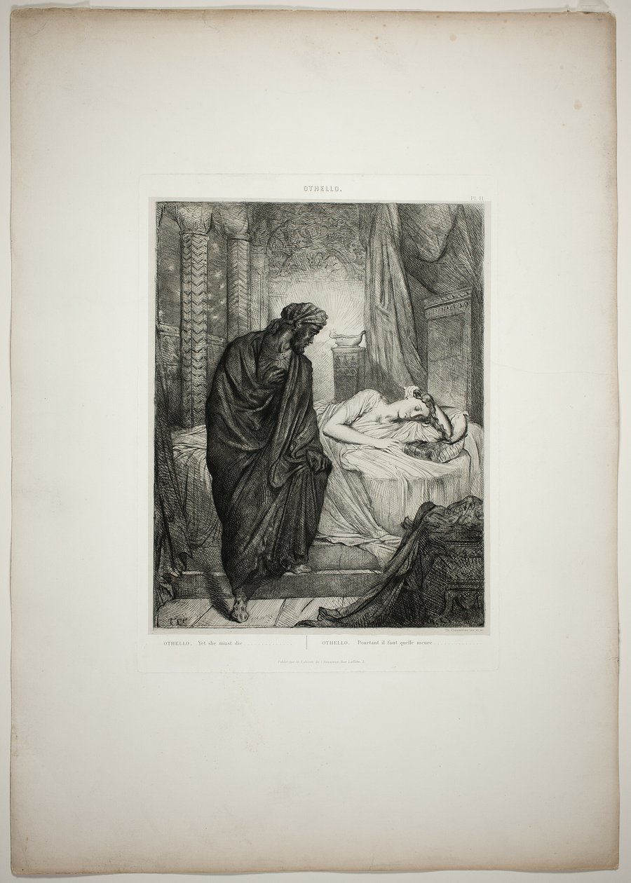 Toch moet ze sterven, plaat elf uit Othello door Théodore Chassériau