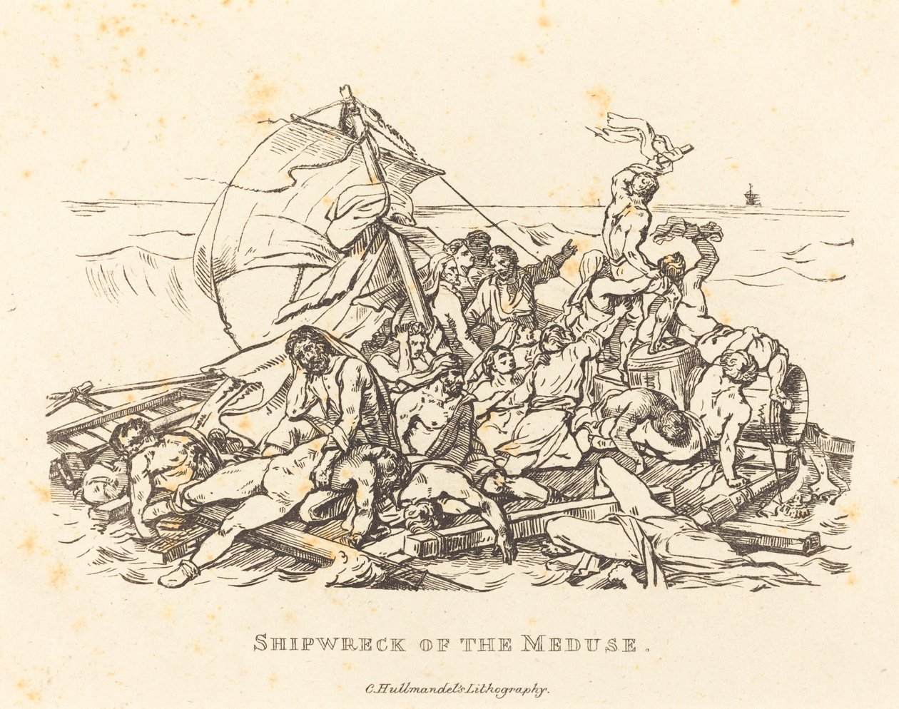 Schipbreuk van de Meduse door Théodore Gericault and Nicolas Toussaint Charlet