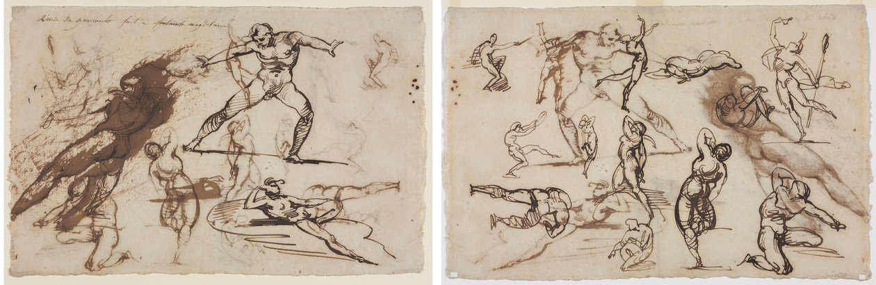 Géricault - Schetsblad (recto) Schetsblad (verso), 1819 door Theodore Gericault