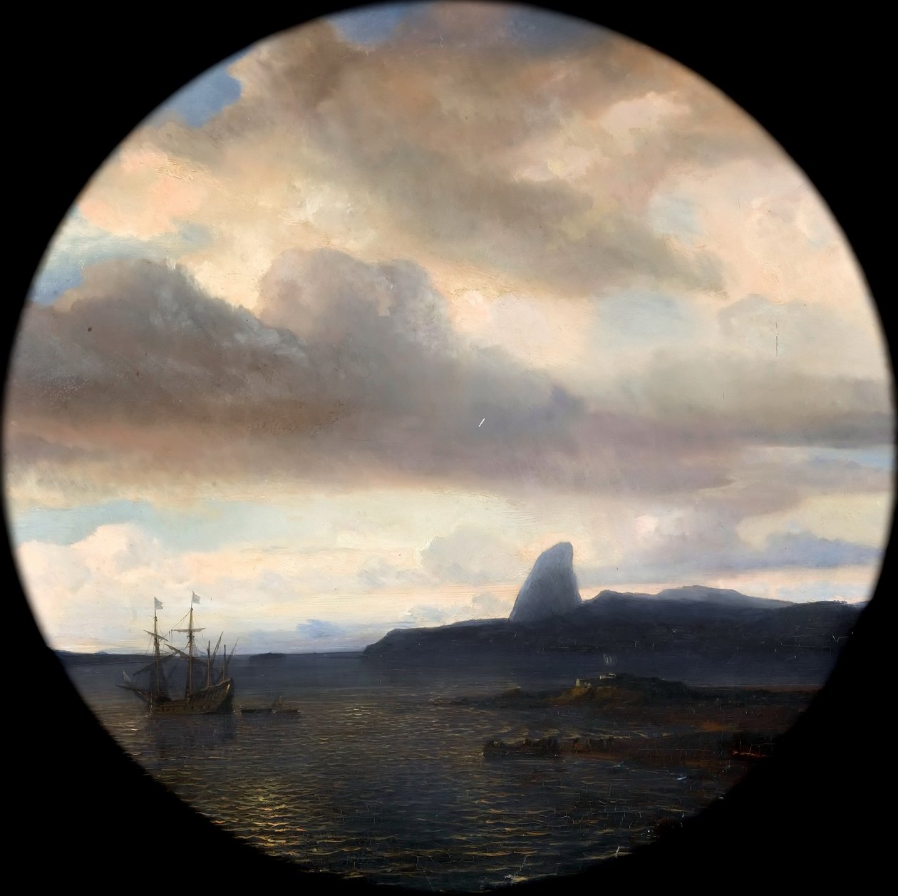 Villegagnon betreedt de Baai van Rio de Janeiro op 10 november 1555 door Jean Antoine Theodore Gudin