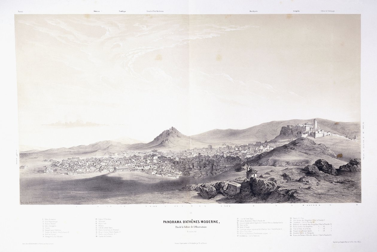 Panorama van Modern Athene door Théodose du Moncel