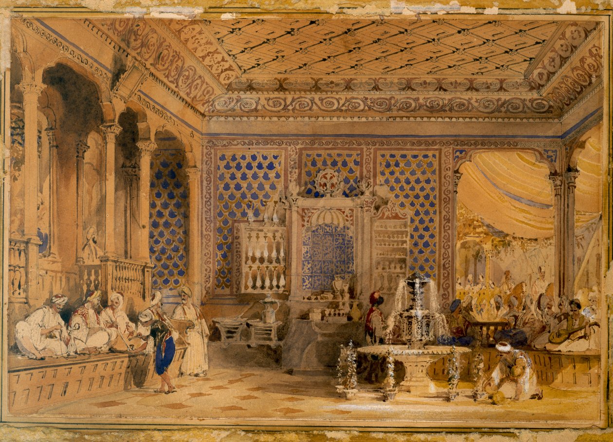Interieur van een Turks Koffiehuis, Constantinopel, 1838 door Thomas Allom