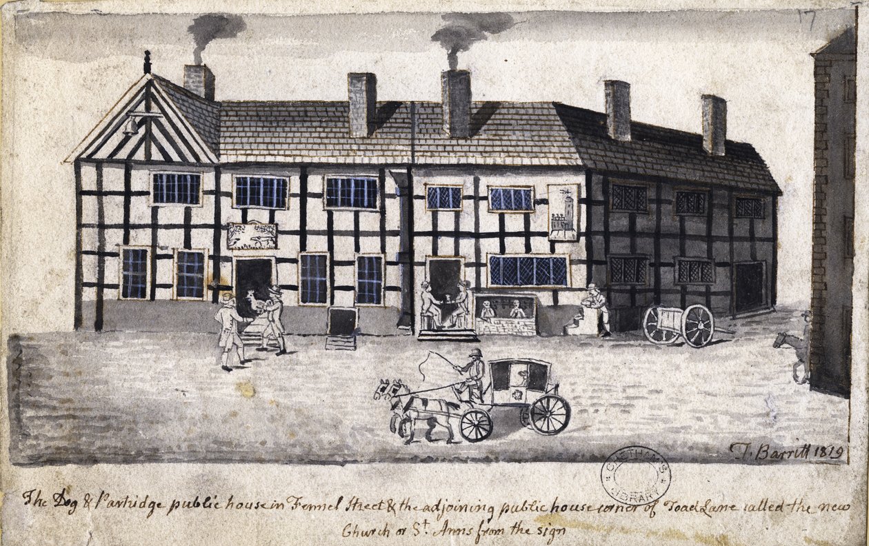 De Hond en Patrijs, Manchester, 1819 door Thomas Barritt