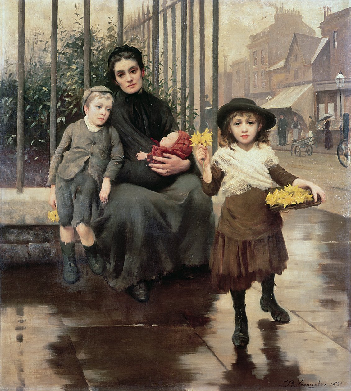 De Knijp van Armoede, 1891 door Thomas Benjamin Kennington