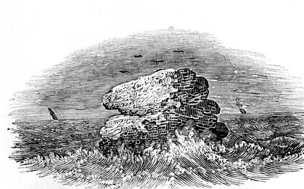 Een Rots met Boten uit Geschiedenis van Britse Vogels, ca. 1804 door Thomas Bewick