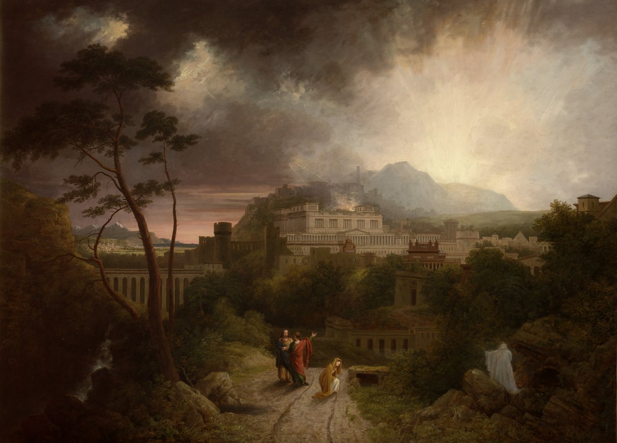 Christus verschijnt aan Maria Magdalena met een uitzicht op Jeruzalem ten tijde van de kruisiging door Thomas Christopher Hofland