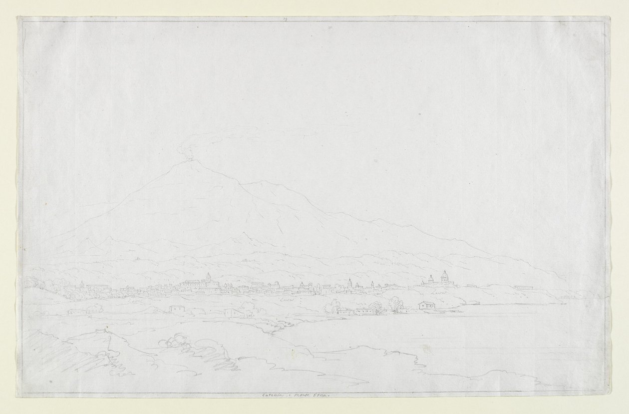 Catania en de Etna, Sicilië, ca. 1832 door Thomas Cole