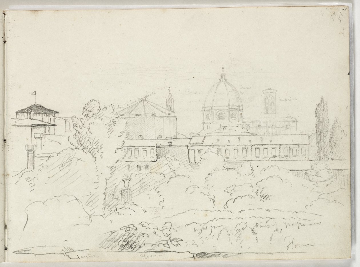 Florence met uitzicht op de Duomo en Campagnale, 1831 door Thomas Cole