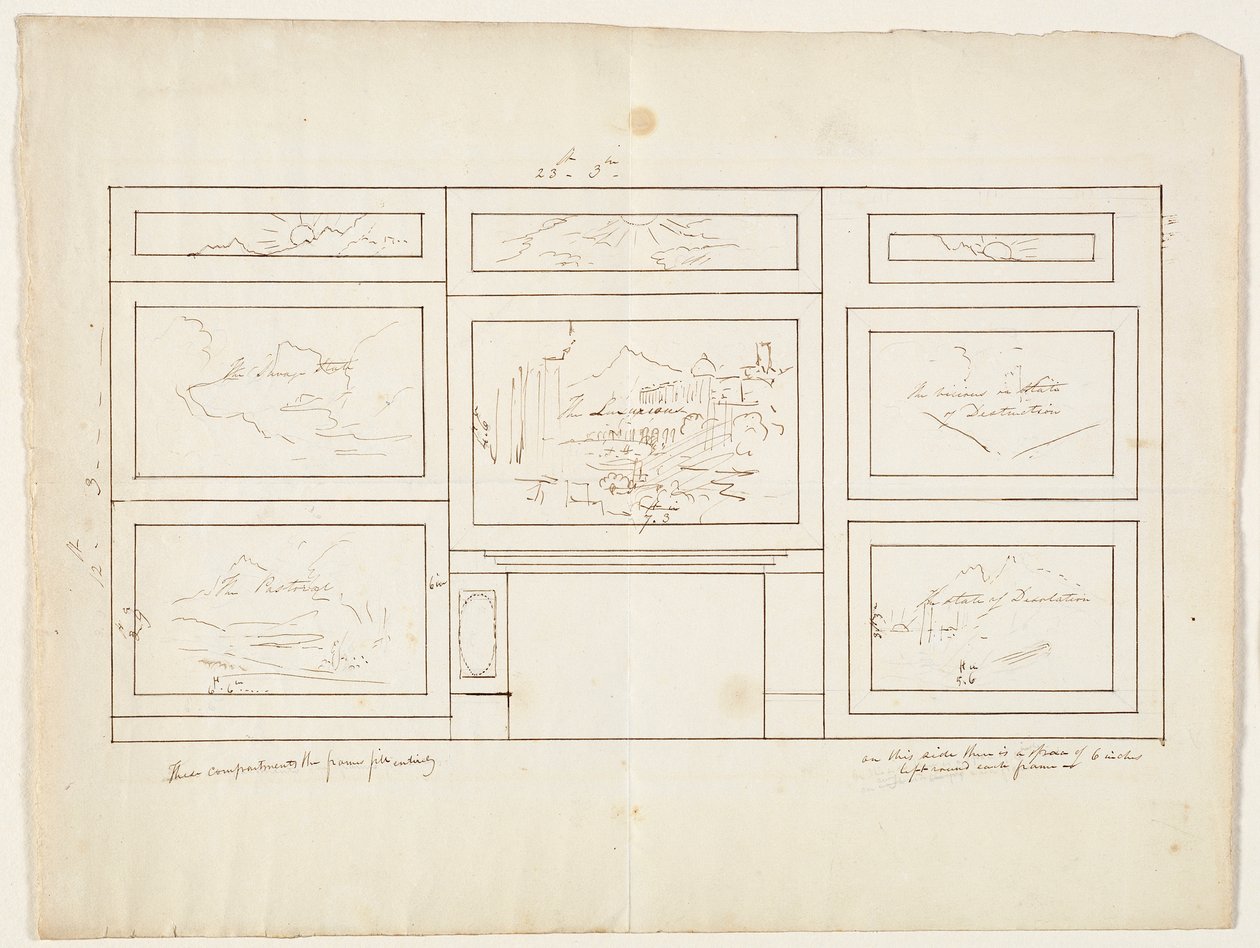 Ontwerp voor De Loop van het Rijk, 1833 door Thomas Cole