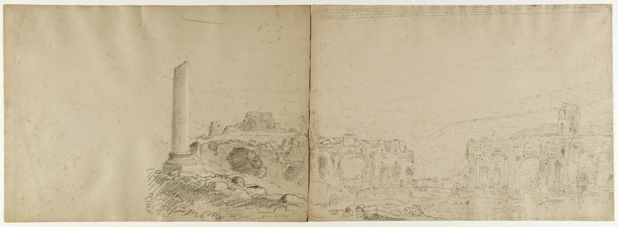 Etna vanaf Taormina, Sicilië door Thomas Cole