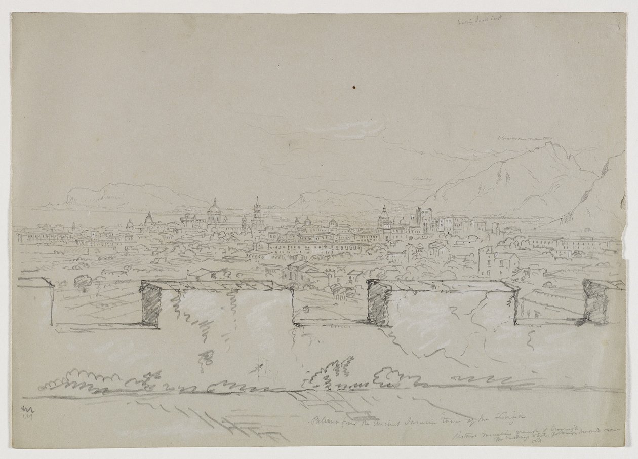 Palermo, Sicilië, vanaf de Oude Saraceense Toren van de Zisa door Thomas Cole