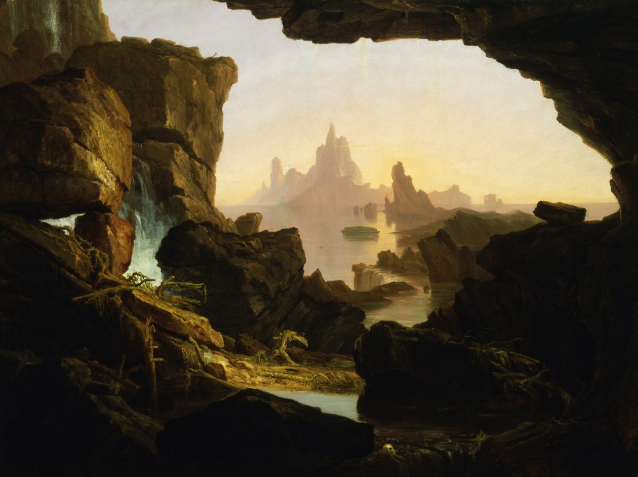Het afnemen van het water van de zondvloed door Thomas Cole