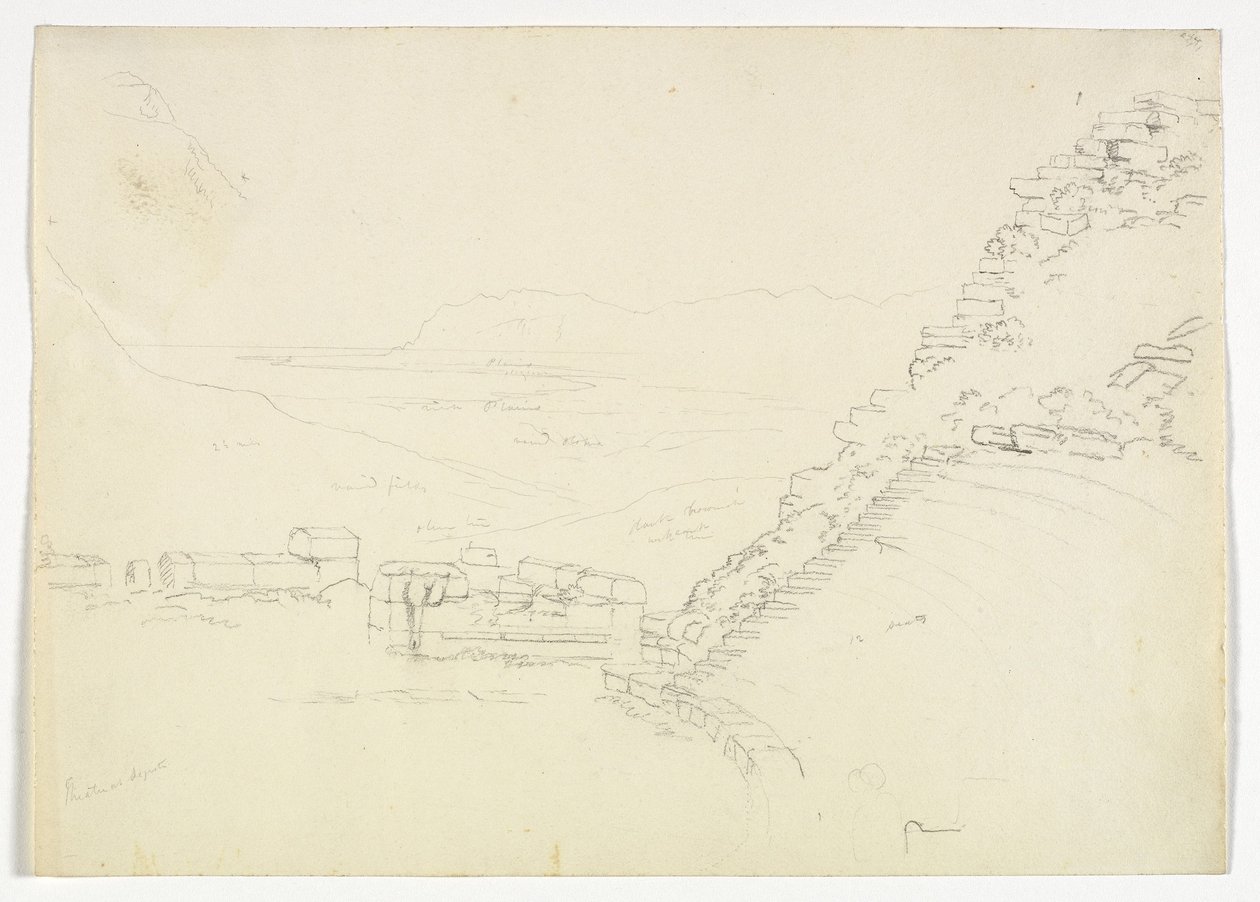 Theater in Segesta, Sicilië, 1842 door Thomas Cole