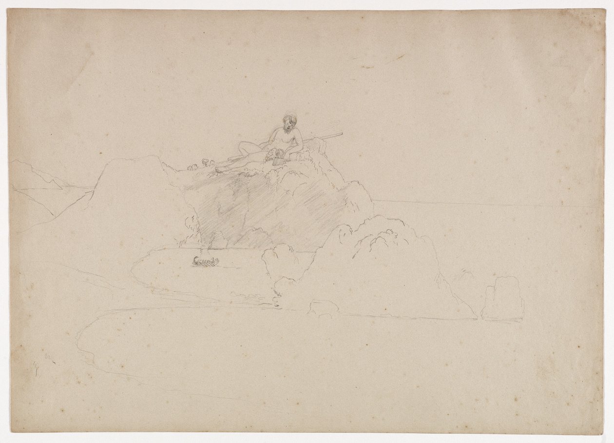 Odysseus en zijn metgezellen arriveren in de baai bij de grot van Polyphemus, ca. 1842 door Thomas Cole