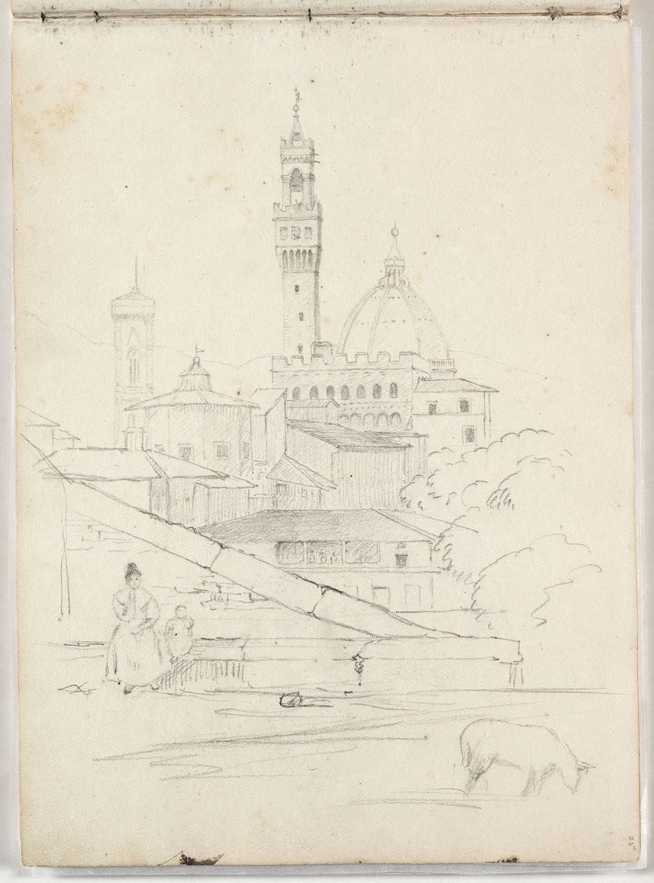 Zonder titel (gedeeltelijk uitzicht op Florence), 1831 door Thomas Cole