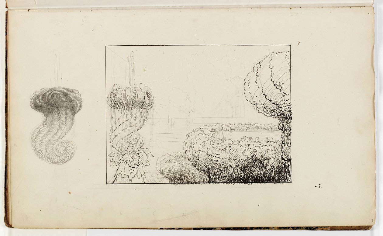 Zonder titel, studie voor Titans Goblet, 1837 door Thomas Cole