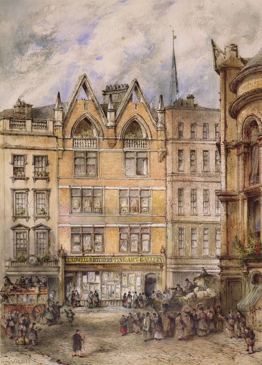 Uitzicht op Gracechurch Street, 1882 door Thomas Colman Dibdin