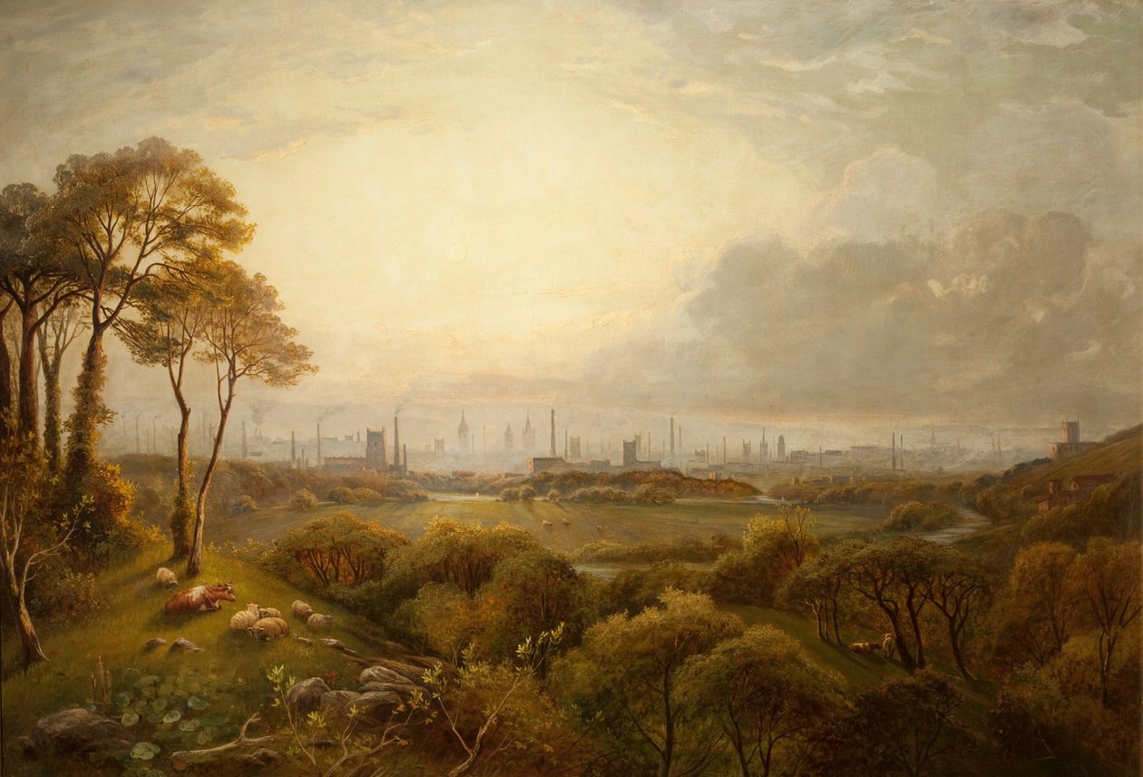 Uitzicht op Manchester door Thomas Creswick