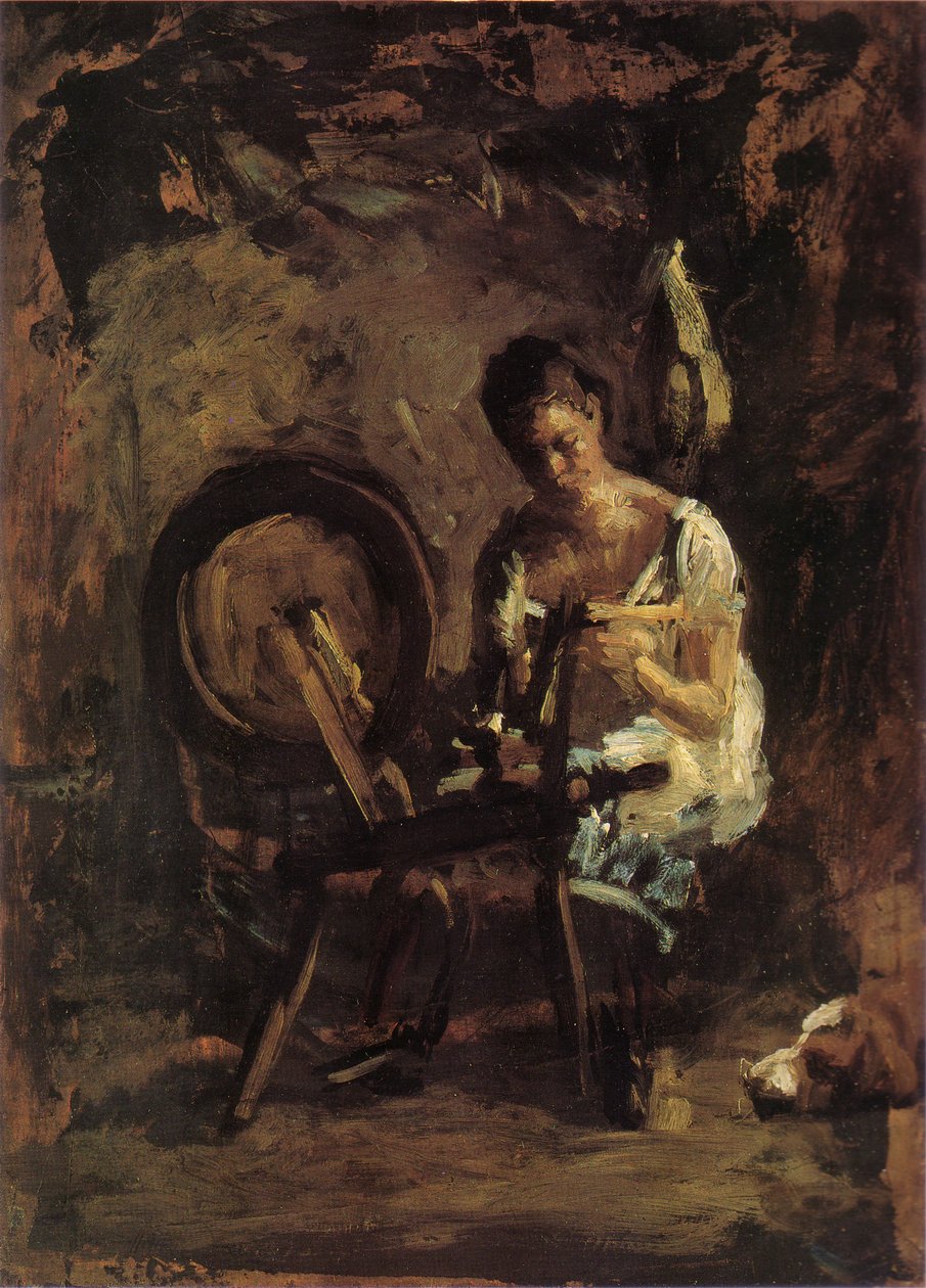 Schets voor spinnen door Thomas Eakins