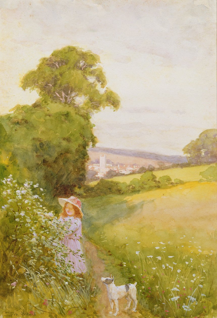 Bloemen plukken door Thomas Frederick Mason Sheard