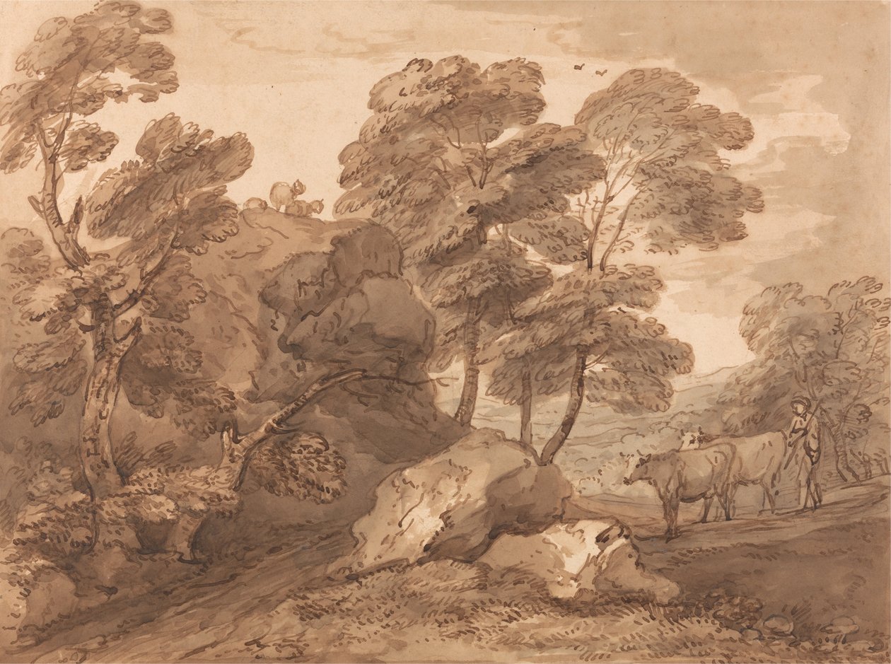 Landschap met koeien door Thomas Gainsborough