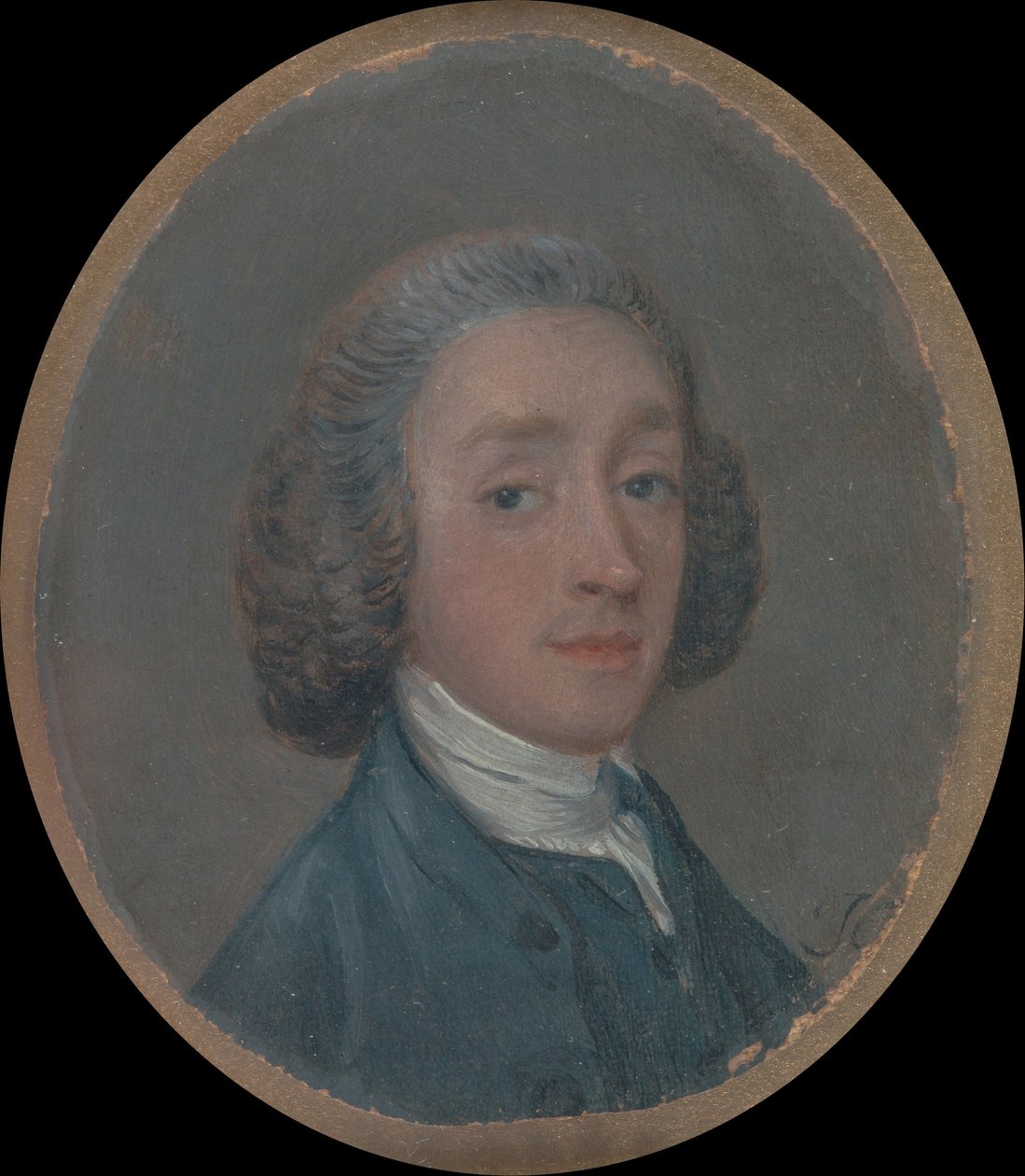 Portret van een jonge man met gepoederd haar door Thomas Gainsborough