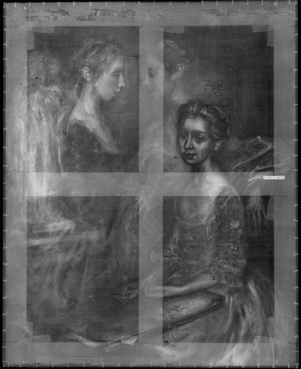 Röntgenfoto van Portret van de dochters van de kunstenaar door Thomas Gainsborough