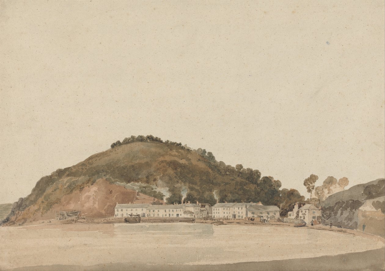 Voorgebergte aan de kust van Zuid-Devon, mogelijk Shaldon door Thomas Girtin
