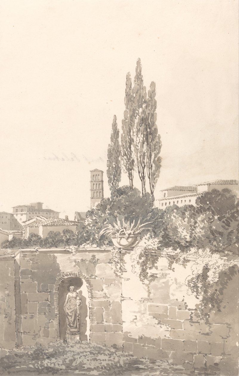In de Farnese tuinen, Rome door Thomas Girtin