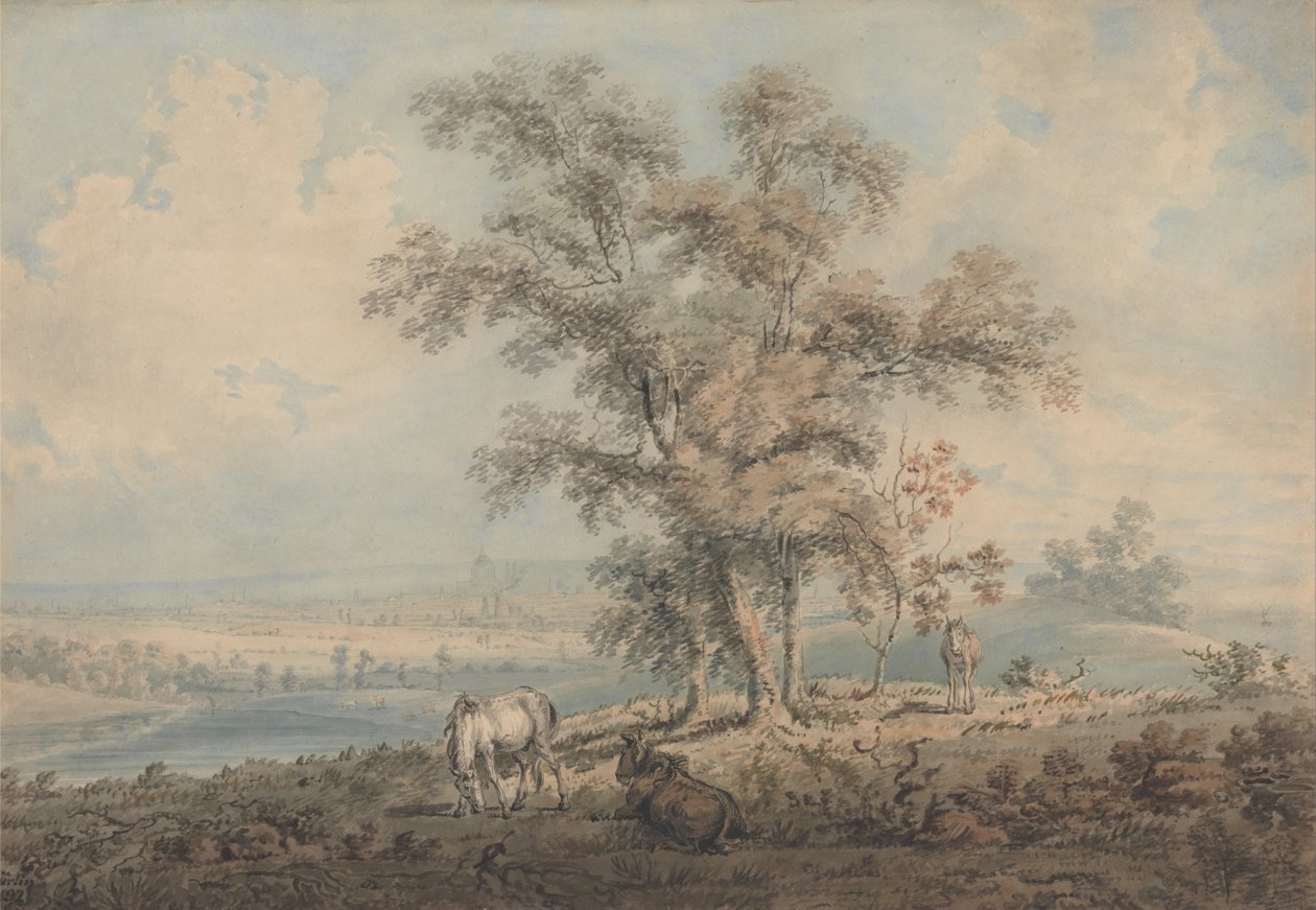 Londen vanaf Highgate Hill door Thomas Girtin