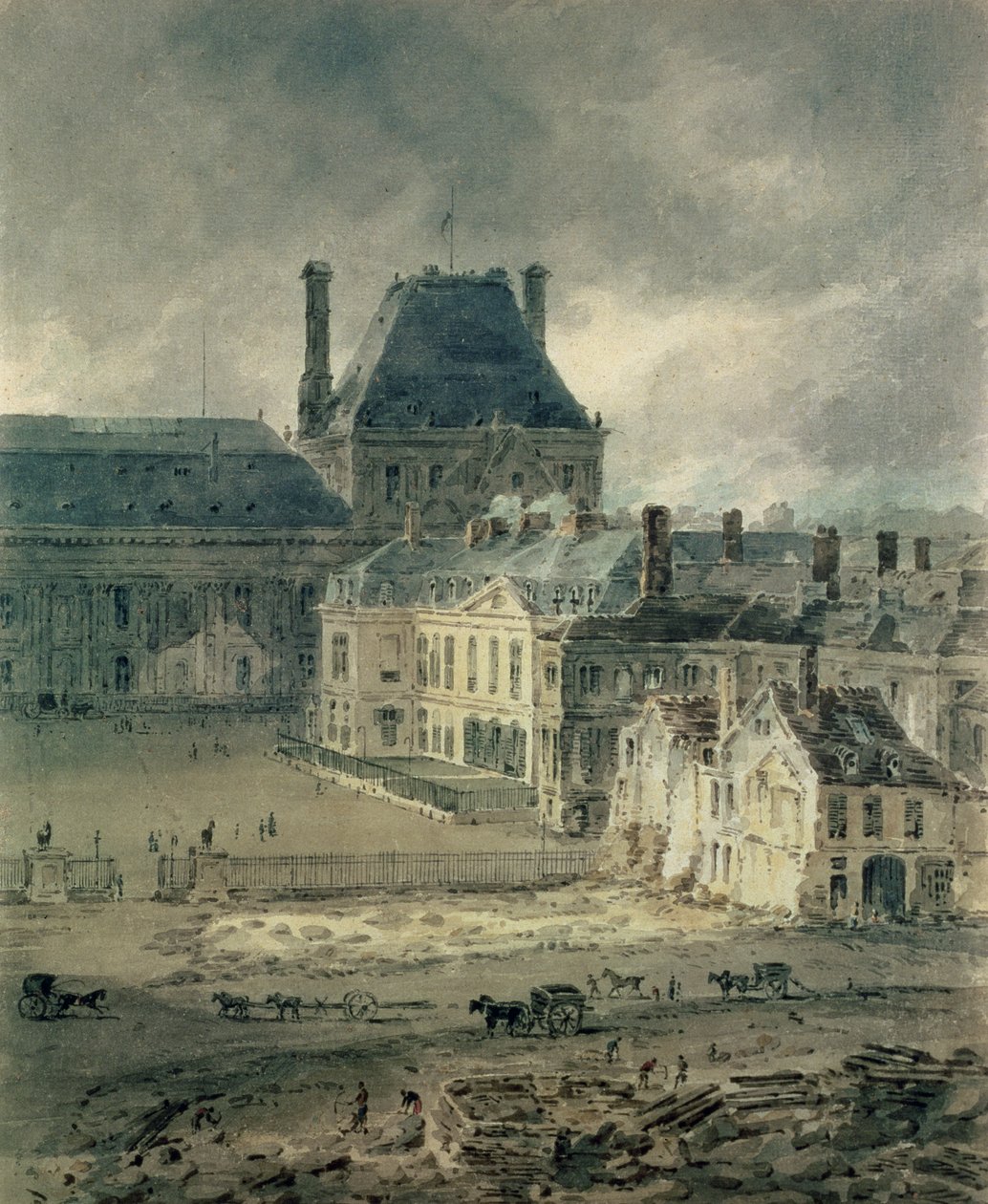 Het Paleis van het Louvre, 1801-2 door Thomas Girtin