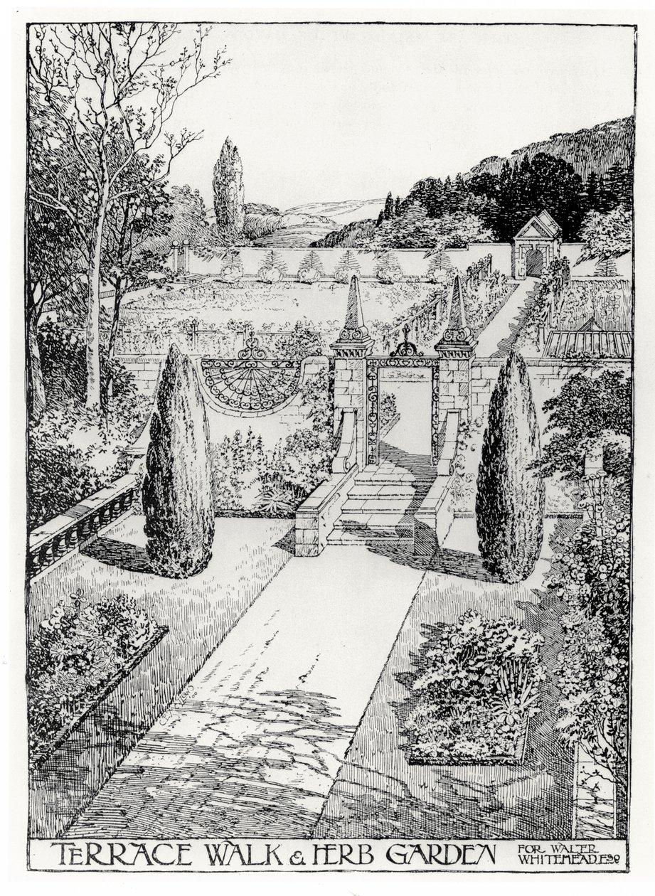 Terraswandeling en Kruidentuin, uit Thomas Mawsons The Art and Craft of Garden Making, gepubliceerd 1900 door Thomas Hayton Mawson