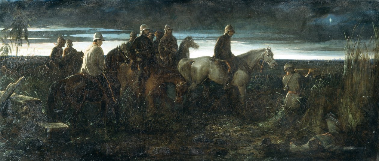 De dageraad van de overwinning - Lord Clyde verkent de positie van de vijand, voorafgaand aan de bevrijding van Lucknow op 14 november 1857 door Thomas Jones