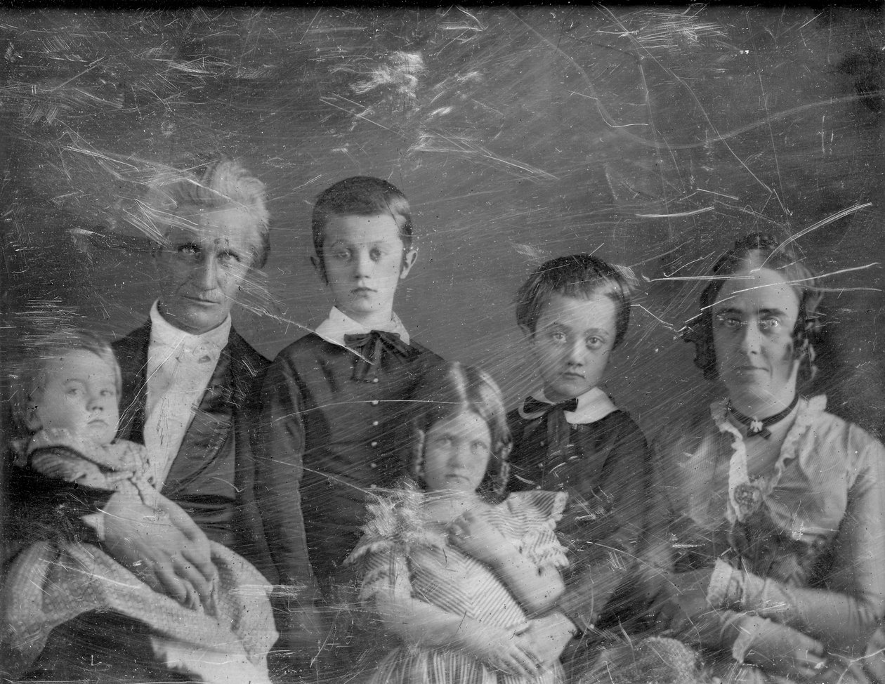 Portret van dominee Artemus en familie door Thomas M. Easterly
