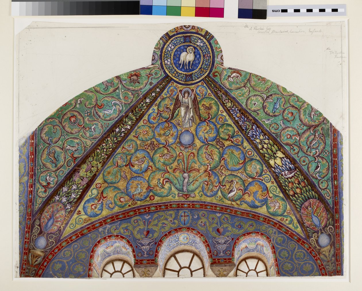 Tekening van Mozaïeken in het Gewelf van het Koor van San Vitale, Ravenna, 1884 door Thomas Matthews Rooke